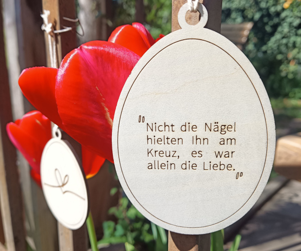 Osteranhänger "Allein die Liebe"