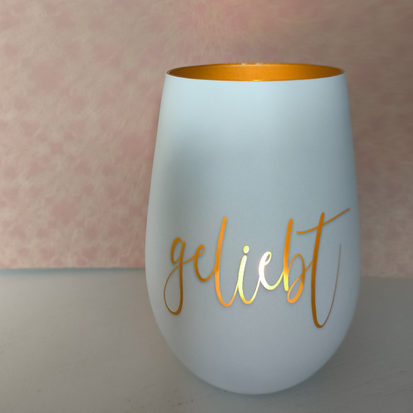 Windlicht "geliebt"