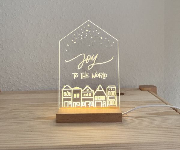 Leuchtbild "Joy to the world"