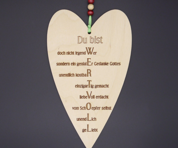 "Du bist wertvoll" - Herz